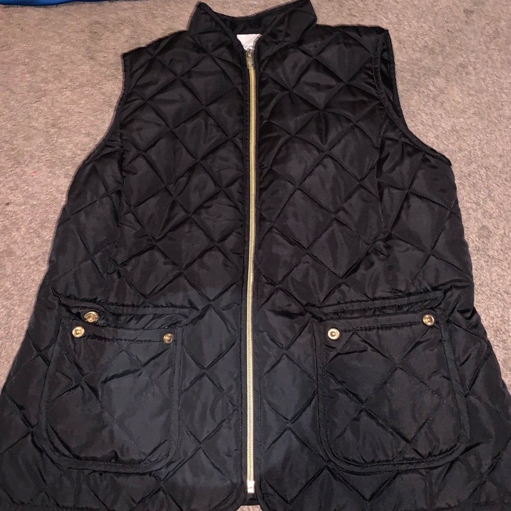 Quilted Black Vest